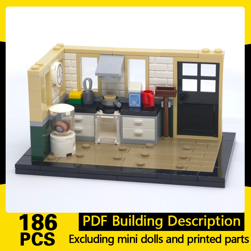 Moc Modular Building Street View Bricks - Modello di Città in Miniatura, Mattoncini
