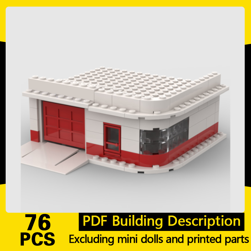 Moc Modular Building Street View Bricks - Modello di Città in Miniatura, Mattoncini