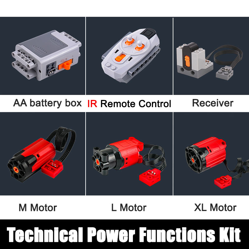 Power Functions Motor Battery Box Remote - Set di Blocchi Tecnologici MOC M/L/XL/Servo