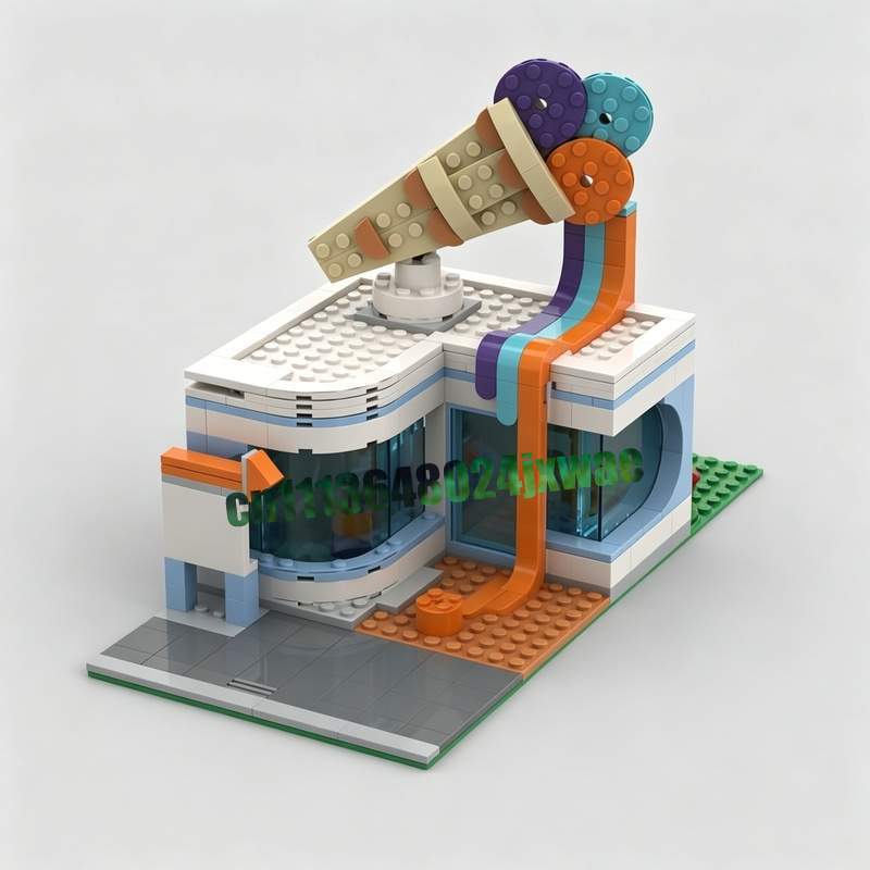 Moc Modular Building Street View Bricks - 303 Pezzi Gelateria Modulare MOC City