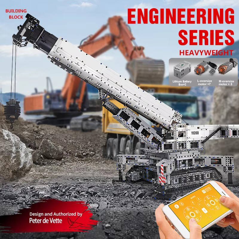 Technical Crane Truck Excavator Blocks - MOULD KING 17002 Kit di Costruzioni