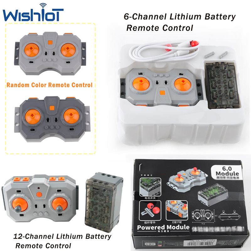 Power Functions Motor Battery Box Remote - Telecomando Programmabile a 12 Vie, Blocco