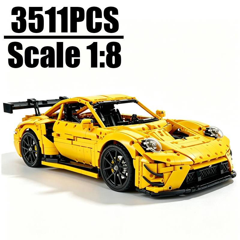 Moc Supercar Building Blocks 1/8 Scale - Nuovo MOC-182607 992GT3R Supercar in Scala