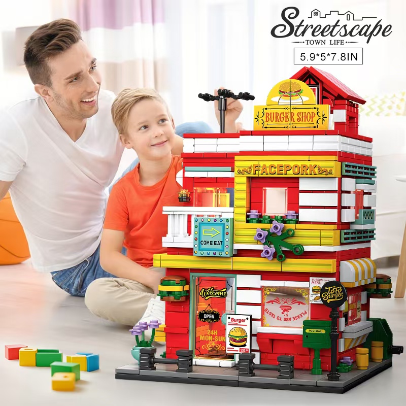 City Street View Burger Shop M - Moc Modular Building Street View Bricks recensione e prezzo