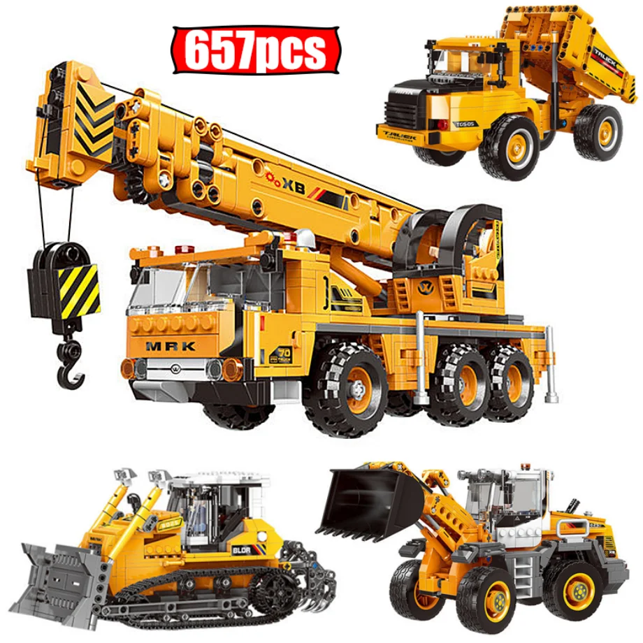 Città tecnica Building Blocks  - Technical Crane Truck Excavator Blocks recensione e prezzo