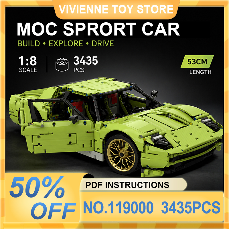 Modello da collezione MOC in s - Moc Supercar Building Blocks 1/8 Scale recensione e prezzo