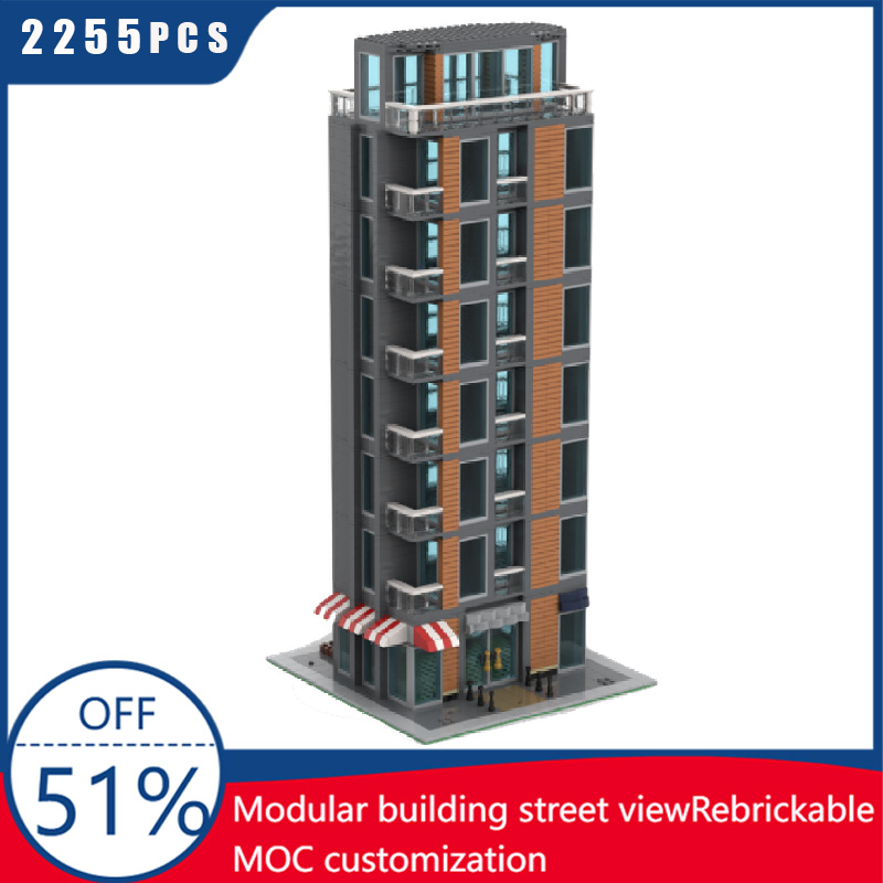 2255 Parti MOC Creativo Città  - Moc Modular Building Street View Bricks recensione e prezzo