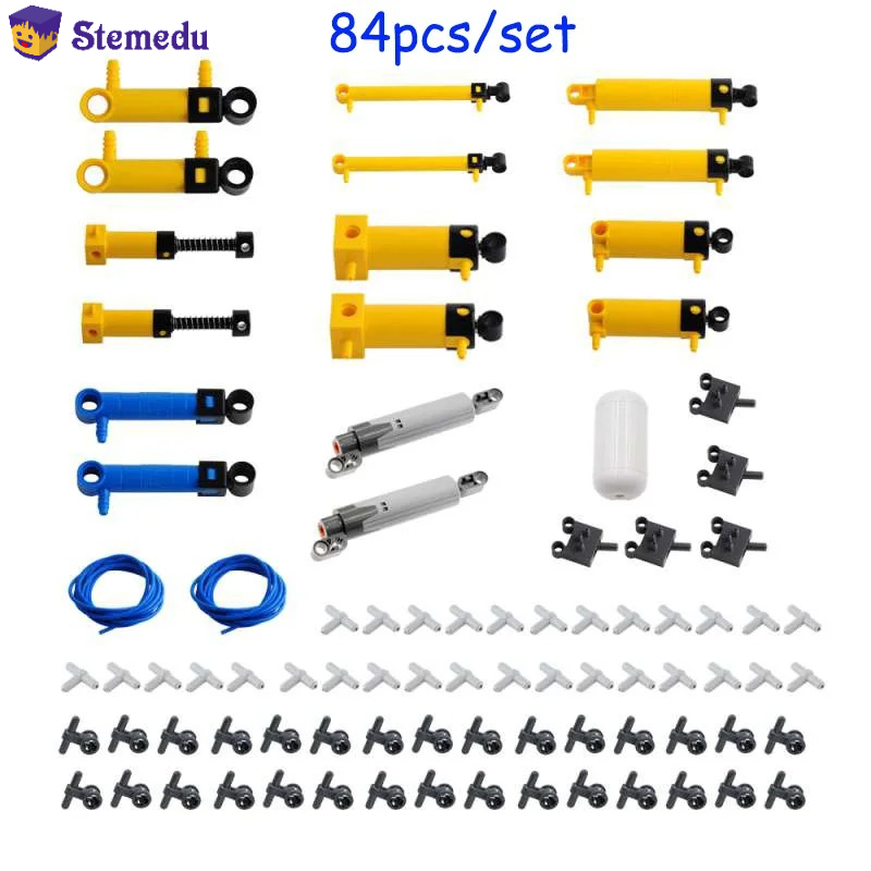 84 pz/kit MOC Kit Parti Pneuma - Pneumatic Cylinder Pump Technic Parts recensione e prezzo